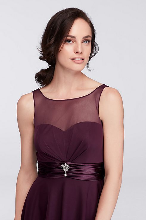 Short Dress with Illusion Sweetheart Neckline Image 4