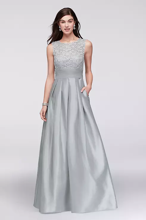 Lace and Satin Sleeveless Ball Gown Image 1