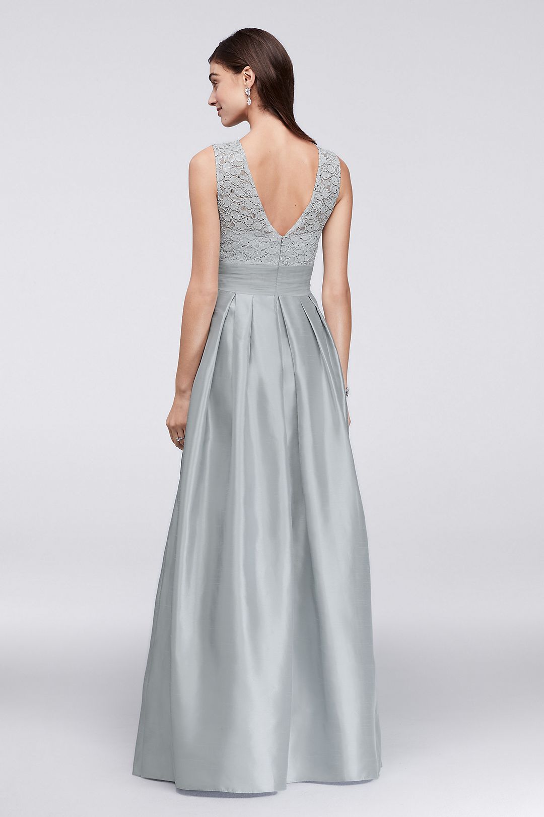 Lace and Satin Sleeveless Ball Gown Image 4