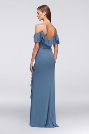 ruffled mesh gown