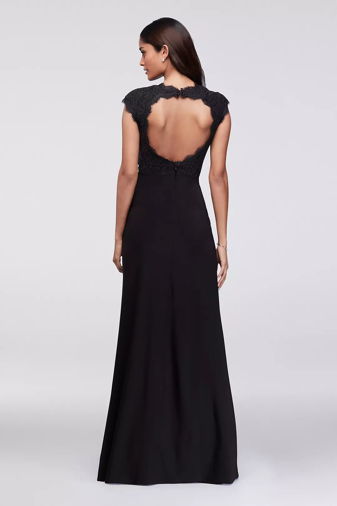 Illusion and Lace Gown with Keyhole Back  Image 2
