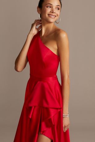 Nº21 asymmetric draped dress - Red