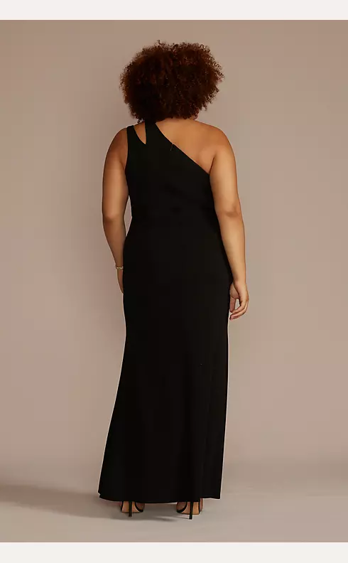 Cutout One-Shoulder Crepe Gown with Skirt Slit Image 2