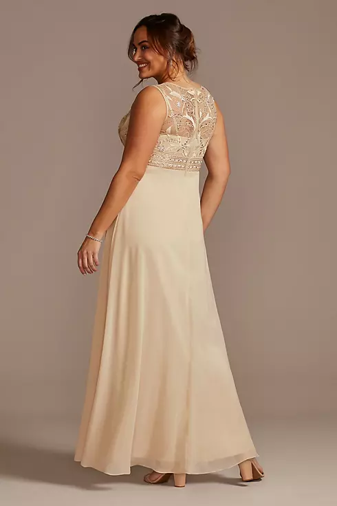 Embellished Illusion Bodice A-Line Plus Size Gown Image 2