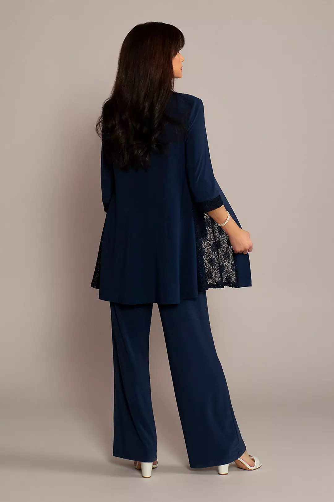 Polished Navy Blue 2-piece Pants and Blazer Suit. Also Available in Teal,  Turquoise, Pale Yellow. Women's Formal Suits, Wedding Suits 