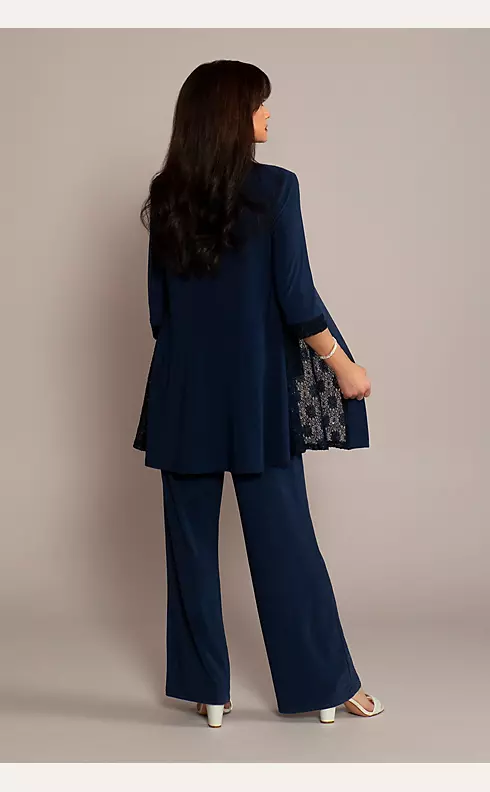 Sequin Lace and Jersey Three-Piece Pantsuit Image 2
