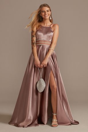 Long A-Line Halter Dress - Jules and Cleo