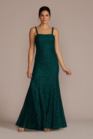 Floor Length Lace Sheath with Bolero Jacket | David's Bridal