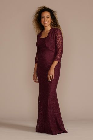 Floor-length Lace Sheath Dress Halter Neck Papaya Plus Size main image 1