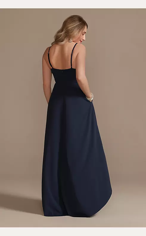 Crepe High-Low Dress with Knot Detail Bodice Image 2