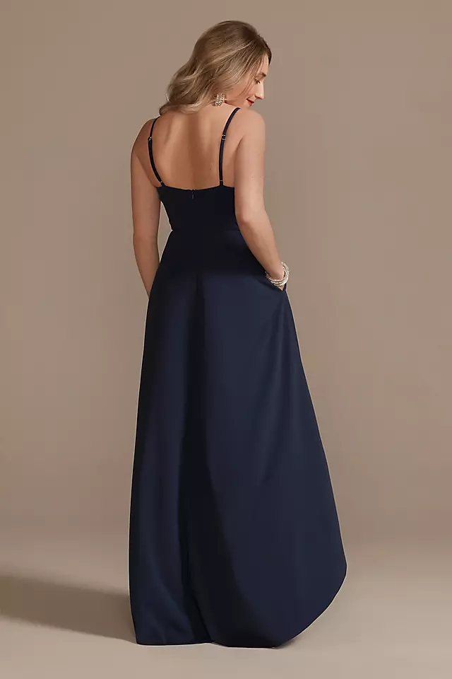 Crepe High-Low Dress with Knot Detail Bodice Image 2