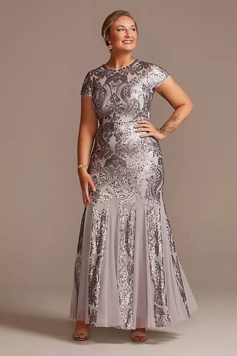 Sequin Sheath Gown with Godet Skirt Image 1