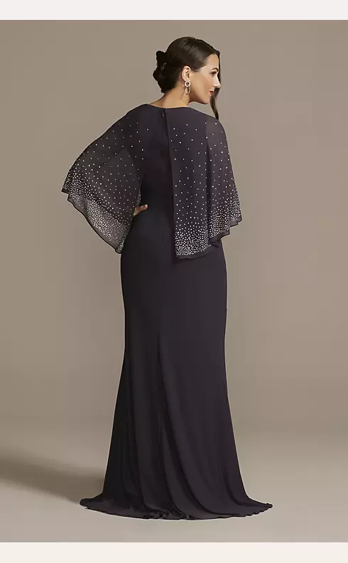 Jersey Cape Gown with Sparkle Embellishment Image 2