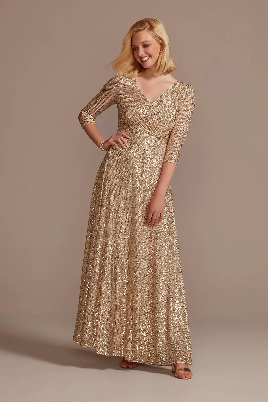 Allover Sequin A-Line Gown Image