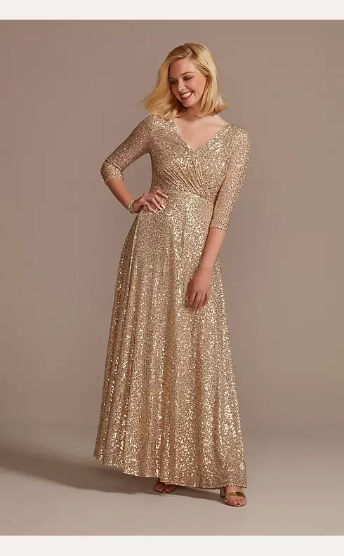 Allover Sequin A-Line Gown Image 1