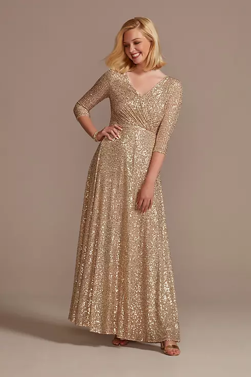 Allover Sequin A-Line Gown Image 1