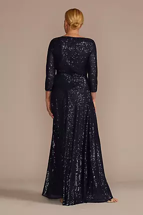 Allover Sequin A-Line Gown | David's Bridal Allover Sequin A-Line Gown | David's Bridal