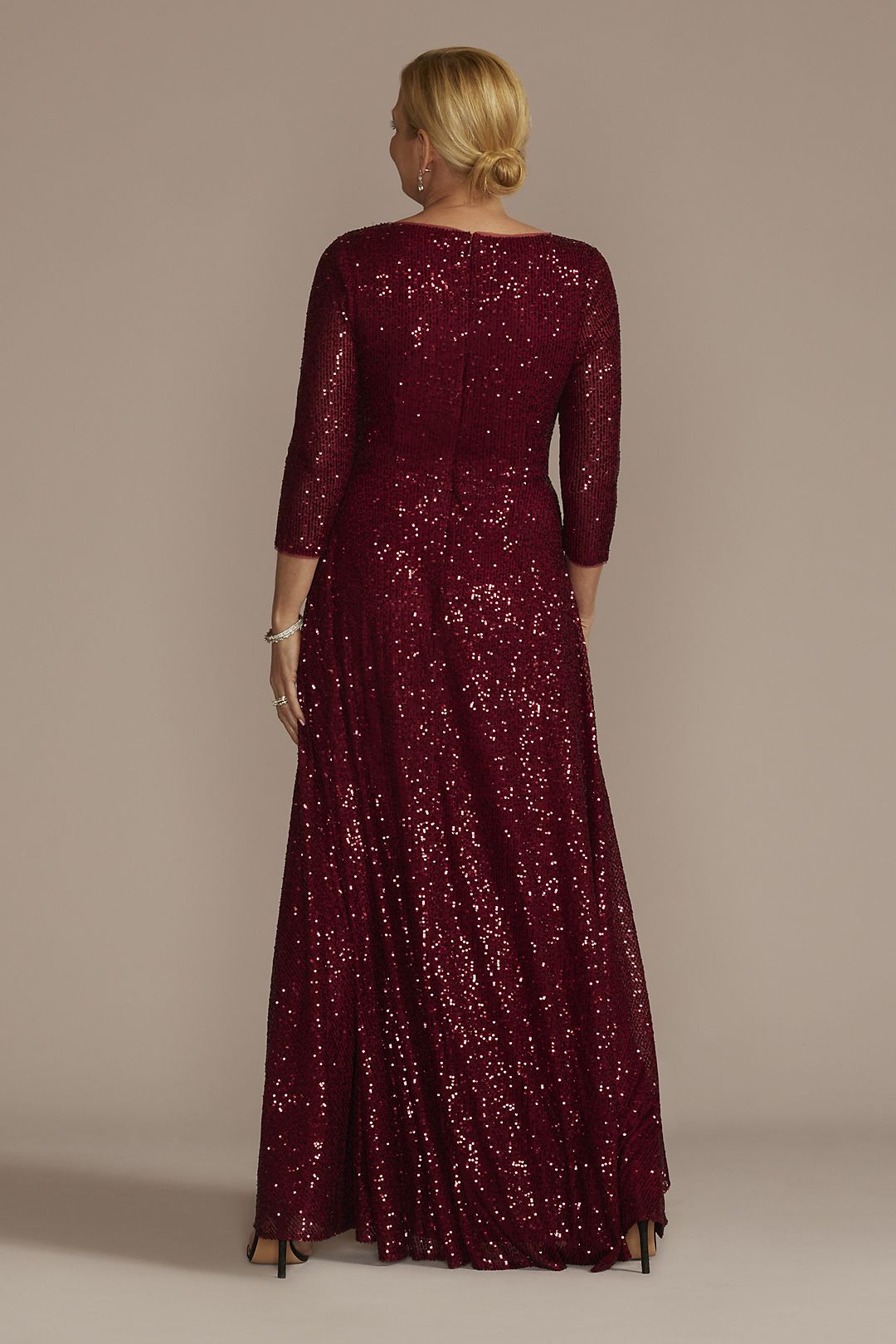 Allover Sequin A-Line Gown Image 2