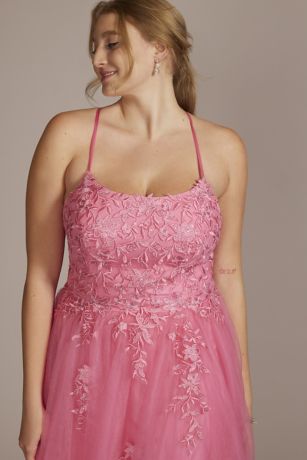 Embroidered Lace Tulle ALine Dress David's Bridal