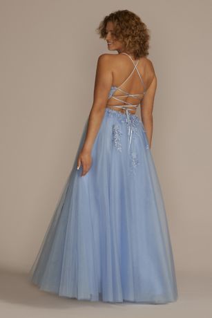 Embroidered Lace Tulle ALine Dress David's Bridal