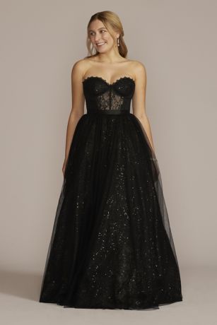 Strapless black ball outlet gown