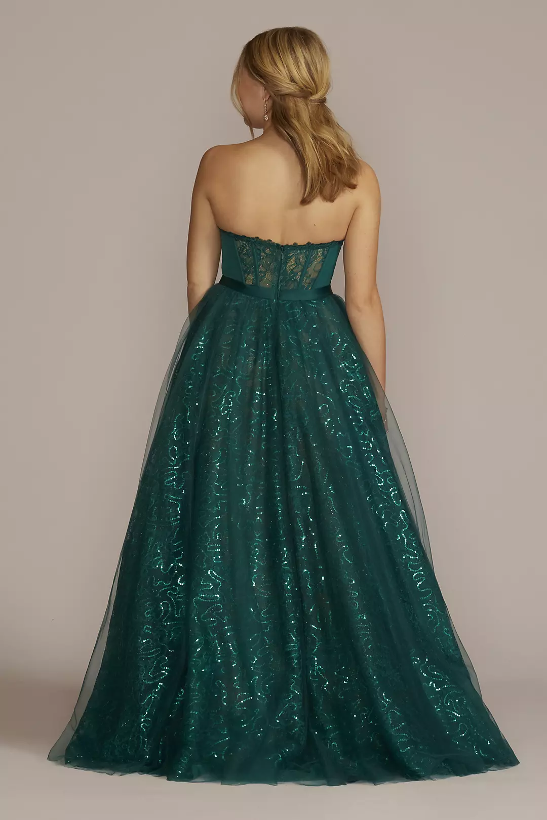 Strapless Sparkle Illusion Corset Ball Gown | David's Bridal Strapless Sparkle Illusion Corset Ball Gown | David's Bridal