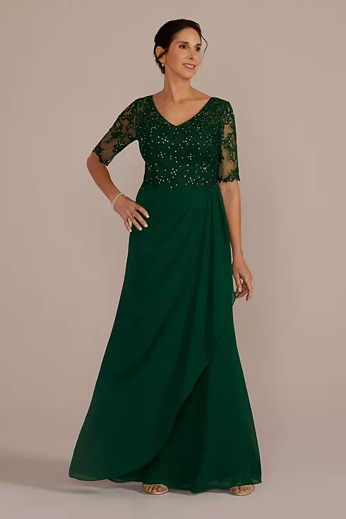 Chiffon and Lace Empire Waist Gown Image 1