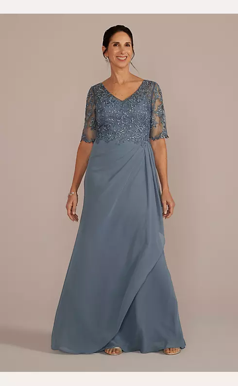 Chiffon and Lace Empire Waist Gown Image 1