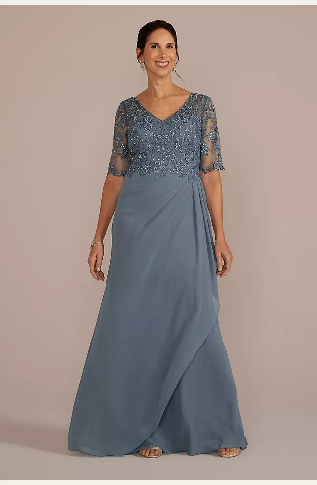 Chiffon and Lace Empire Waist Gown Image