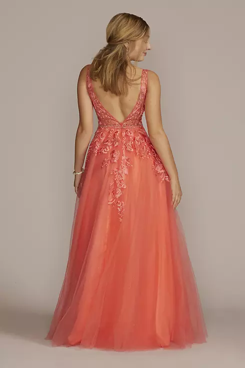 Illusion Bodice Tulle Ball Gown with Beaded Lace Image 2