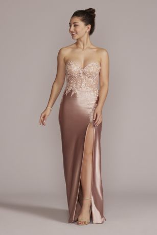 Long Sheath Strapless Dress - Jules and Cleo
