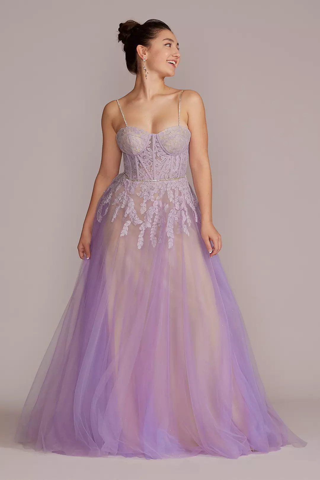 Tulle Ball Gown with Illusion Lace Corset