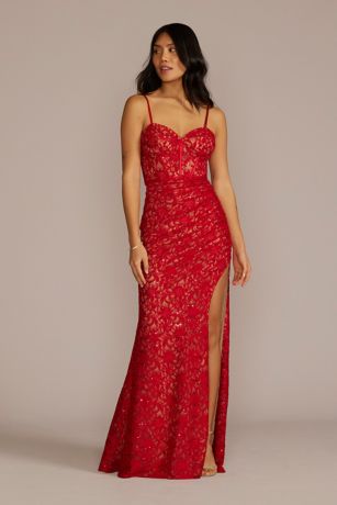 Davids bridal on sale red prom dress