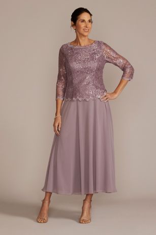 Plus Size Mother of the Bride Dresses Tea Length Lavender