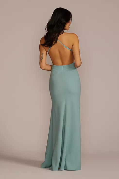 Halter Crepe A-line with Waist Cutouts Image 2