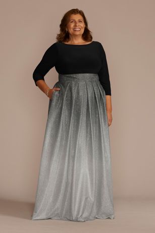 Plus size long silver 2024 dress