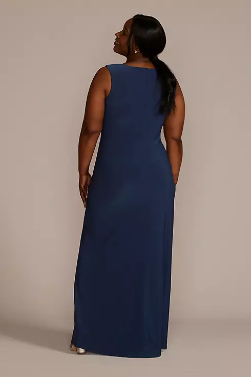 Plus Size Sequin Lace Capelet Jersey Sheath Dress Image 5