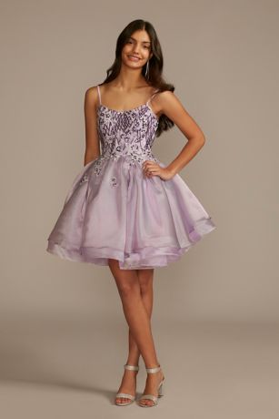 Short Purple Dama Dresses Pink