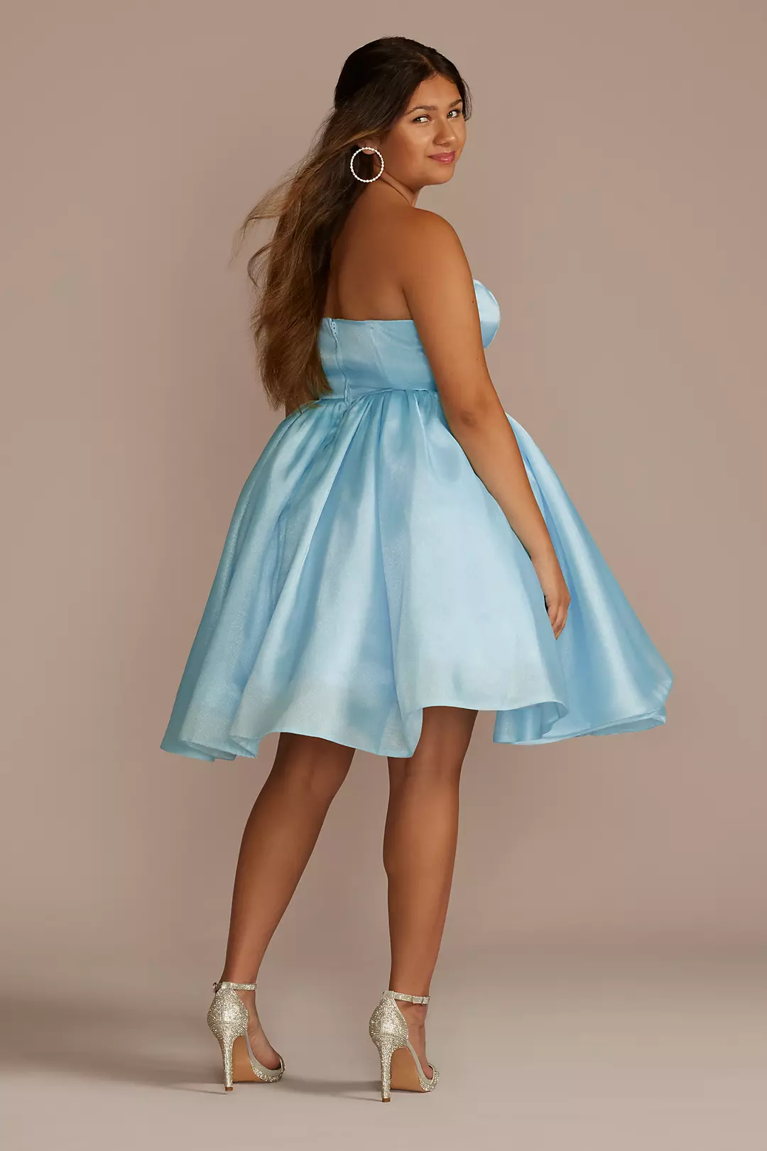 Baby Blue Strapless High Slit Ruffle Long Formal Dress – Aquarius Brand