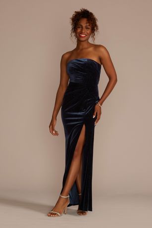 Strapless Velvet Dress