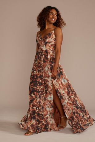 White Floral Print Chiffon Halterneck Maxi Dress