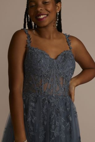 Slate Blue Prom Dresses