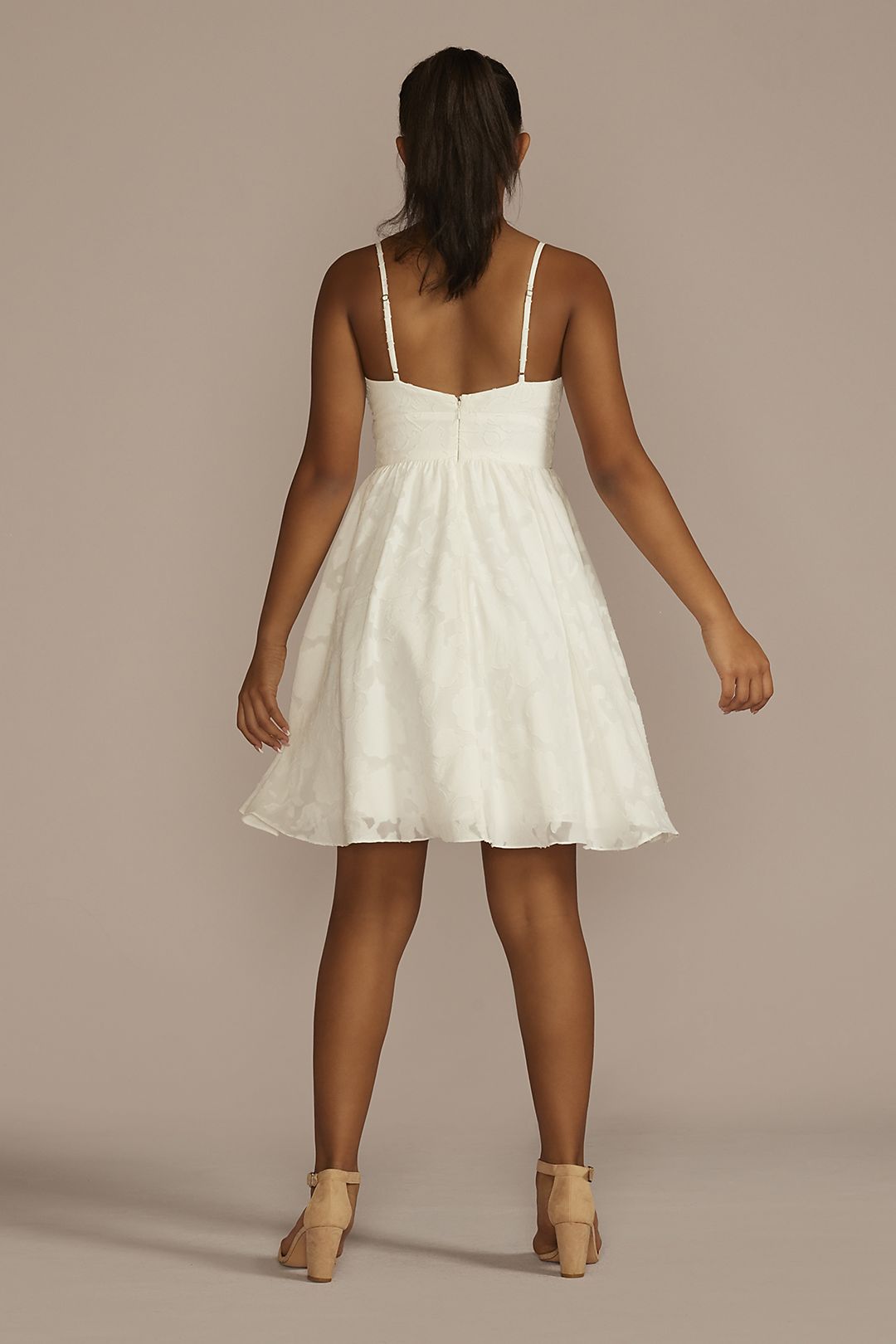 Short V-Neck Jacquard A-Line Dress Image 2