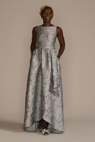 High Neck Metallic Jacquard Ball Gown | David's Bridal