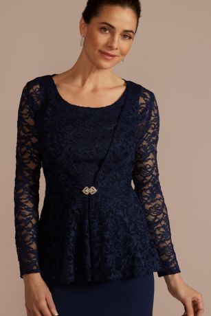 Lace Peplum Dress with Sleeves