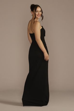 Black Strapless Bridesmaid Dress