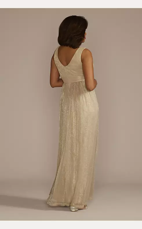 Metallic Glitter Knit Tank A-Line Dress with Slit | David's Bridal