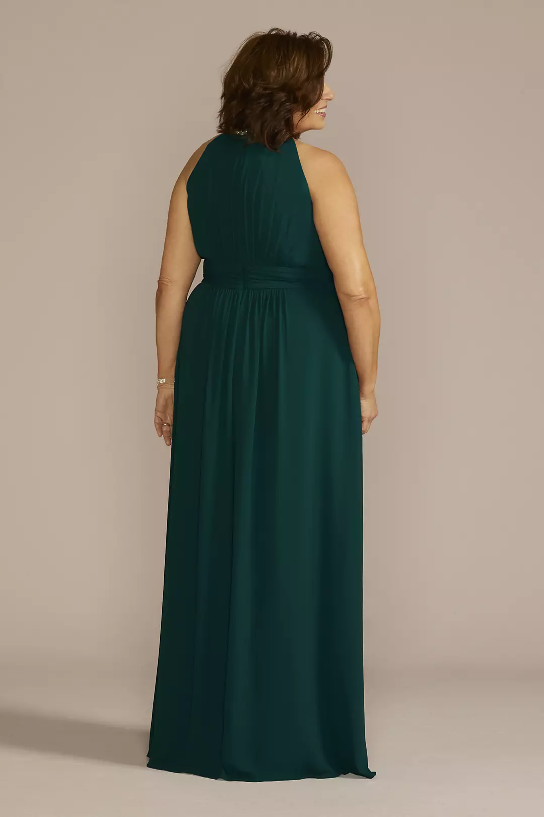 Georgette Gown with Keyhole and Jeweled Neckline Image 2