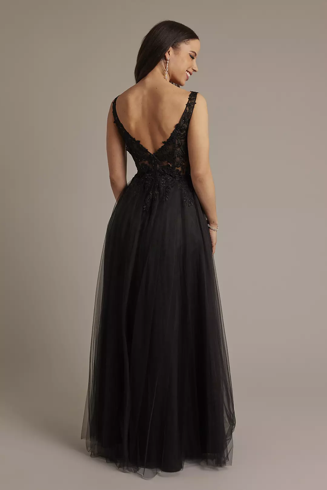 Appliqued Tulle A-Line Tank Dress | David's Bridal Appliqued Tulle A-Line Tank Dress | David's Bridal