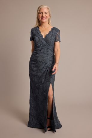 Gray Lace Sheath Dress